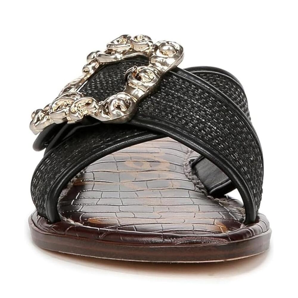 Sam Edelman Women's Gracyn Slide Sandal, Black Raffia, Size 8.5 - Picture 6 of 6
